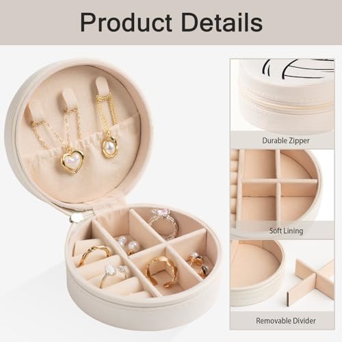 12-Pack Volleyball Jewelry Box Bulk Team Gifts for Girls, Round Mini Travel Jewelry Case Organizer for Volleyball Players Coaches, Senior Night End of Season Banquet Gifts, White - style: Volleyball