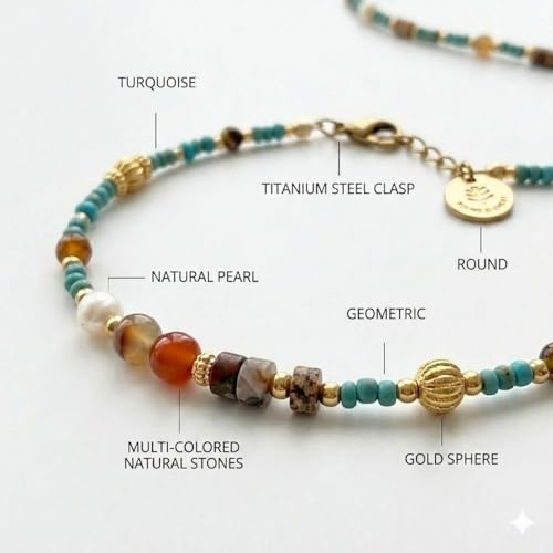 Handmade Natural Gemstone Beaded Necklace for Women, Cultured Freshwater Pearl Choker with Adjustable Extension Chain, Boho Healing Crystal Jewelry Collection - color: a green