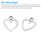 PATIKIL Heart Charm, 100Pcs Mini Heart Circle Pendant Charm Bulk for Jewelry Making Earrings Necklace Wedding Crafts - color: Dark Silver