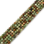 Green Opal 4mm Faceted Round Beads Loose Beads 16 Inch for Jewelry Making Beads - color: Green Opal