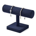 Oirlv Microfiber T-bar Bracelet Watch Organizer Display Stand Professional Jewelry Bracelet Display for Selling (Blue,Microfiber) - color: Blue