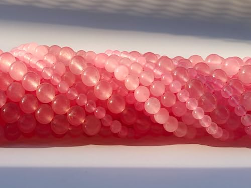 Stone Beads 6mm 140pcs Pink Chalcedony Beads Round Loose Gemstones Beads for Bracelet Necklace Jewelry Making (6mm, 60627 Pink Chalcedony) - color: Pink Chalcedony Beads, size: 6mm
