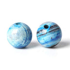 100Pcs Natural Stone 6mm Blue Stripe Agate Round Loose Gemstone Energy Healing Beads Hole Size 1mm DIY Smooth Beads for Bracelet Necklace Earrings Jewelry Making - color: Stripe Agate, size: 6mm