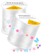 2 Rolls FIVEIZERO Elastic Bracelets String Cord, 0.8/1mm Round Crystal Elastic String for Bracelets Necklace Beading & Jewelry Making, White Transparent Stretch Bead Cord Thread - size: 0.8+1mm Round Crystal Clear (2 Pack)