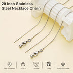 Crisjanggo 10 Pcs Adjustable Stainless Steel Chain Bulk 20 Inch Dainty Snake Necklace Chains with Lobster Clasps for Jewelry Making - color: Silver Snake