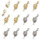 Zpsolution 12 Pieces Locking Magnetic Necklace Clasps and Closures Rose Magnetic Clasp for Jewelry Necklace Bracelet - color: 6 Glod 6 Silver