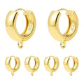 6Pcs 14K Goldplated Earring Hooks Wide Round Ear Huggie Hoop 925 Sterling Silver Dangle Ear Leverback Hooks 14x5mm Flat Wide Thick Gold Huggie Hoop for Earrings Making Supplies Jewelry Findings - color: 6Pcs14x5mmHuggie_Gold