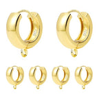6Pcs 14K Goldplated Earring Hooks Wide Round Ear Huggie Hoop 925 Sterling Silver Dangle Ear Leverback Hooks 14x5mm Flat Wide Thick Gold Huggie Hoop for Earrings Making Supplies Jewelry Findings - color: 6Pcs14x5mmHuggie_Gold