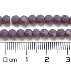 Perlin Czech Bohemian Crystal Glass Beads Faceted Round 4mm 90 Pieces Loose Spacer 1 Strand Beads for DIY Jewelry Earrings Necklace Bracelet Making (Purple Opaque) - color: Purple opaque