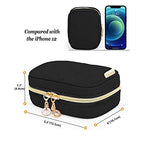 Teamoy Mini Jewelry Travel Case, Storage Organizer Bag for Earrings, Necklace, Rings, Black - color: Black