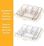 SUNFICON Makeup Tray Organizer Cosmetic Display Case Office Stationery Storage Holder Countertop Storage Unit Makeup Box for Bathroom Drawers,Vanities Office Desk,Washable Crystal Clear Acrylic