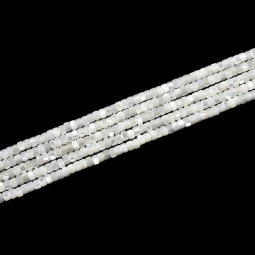 160pcs 4x2mm Natural Mother of Pearl Shell Heishi Disc Flat-Rondelle Spacer White MOP Loose Beads for Jewelry Making 15 Inch - color: Mother of Pearl Shell, size: 4x2mm