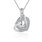 925 Sterling Silver Engraved I Love You for Always and Forever Heart Cage Pendants Crafting Charm for DIY Necklace Bracelet Jewelry Making
