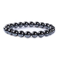 Justinstones 8mm Round Beads Stretch Bracelet 7 Inch Unisex - color: Black Hematite
