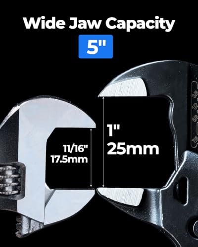 toolant 5-Inch Pocket Adjustable Plier Wrench, Zinc Phosphate CR-V Steel with Smooth Parallel Jaws and Pouch – Compact Portable Wrench for Plumbing, Nuts, Auto & Home Repairs - size: 5inch