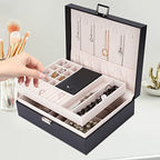 Jewelry Box Organizer, Travel Jewelry Storage Boxes Necklace Holders Display Tray Storage Case(BLACK) ¡­ - color: Black