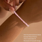 Natural Faceted Crystal Bracelet for Women,4mm Gemstone Round Beads Bracelets Adjustable Stretchy Healing Crystal Beads Bracelets Dainty Jewelry Gift - color: Rose Quartz