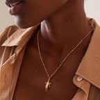Fettero Dainty Gold Necklace for Women - 14K Gold Plated Hand Pendant Neckalces Gifts for Friends Hand Sign Language Trendy Charm Gesture Necklace Jewelry Gift - style: Nail