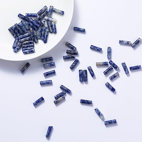 Natural Blue Sodalite Cylinder Tube Beads 4x13mm 38cm/str Loose Semi Gemstone Stone Beads for Making Bracelets Necklace Earrings - color: Blue Sodalite, size: 4x13mm Cylinder