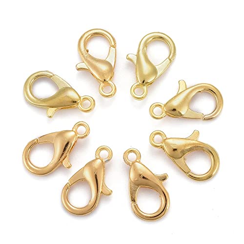 HDSupplies 100 Pieces - Lobster Clasps - Gold Tone - 10x6mm w/ 1mm Hole - color: Gold Tone, size: 10x6mm