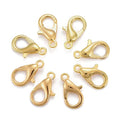 HDSupplies 100 Pieces - Lobster Clasps - Gold Tone - 16x8mm / 2mm Hole - color: Gold Tone, size: 16x8mm