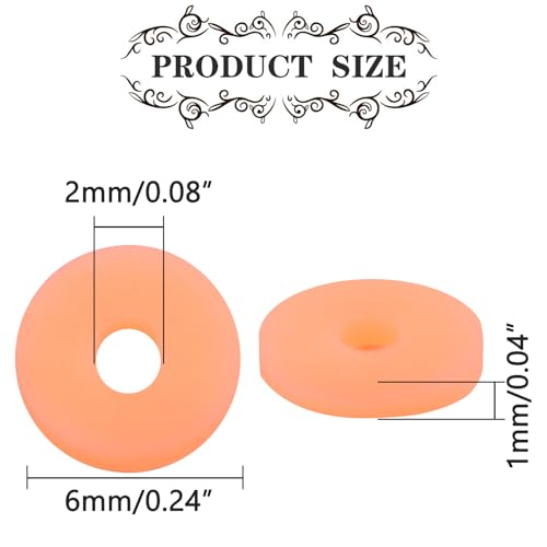 Orange Polymer Clay Beads, 6mm Heishi Bead for Jewelry Bracelets Necklace Making 1000PCS - color: Orange
