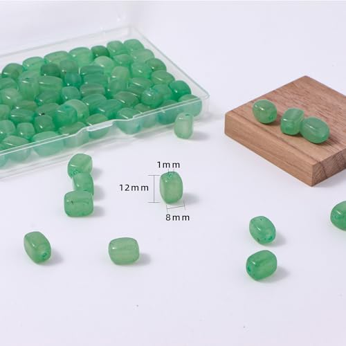 Natural Large Green Aventurine Cube Stone Beads 8x11mm 38cm/str Loose Semi Gemstone Stone Square Beads for Making Bracelets Necklace - color: Green Aventurine