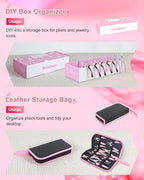 Toolour Jewelry Pliers Set Jeweler Making Tools with 6 Rolls Beading Wire Kit for Jewelry Supplies DIY Hobby Repair Crimping Wrapping,Pink Professional Craft Pliers for Adults Beginner