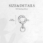 925 Sterling Silver Lobster Clasp for DIY Necklace Bracelet Jewelry Making, Double Spring Clasp with Closed Jump Rings, Necklace Extender Clasp Connector Bracelet Extension (Style 3) - style: Style 3