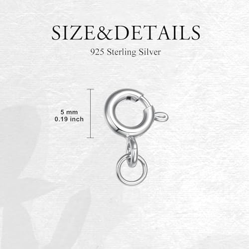 925 Sterling Silver Lobster Clasp for DIY Necklace Bracelet Jewelry Making, Double Spring Clasp with Closed Jump Rings, Necklace Extender Clasp Connector Bracelet Extension (Style 1) - style: Style 1