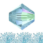 50pcs Authentic Preciosa 6mm Faceted Bicone Crystal Loose Beads Aquamarine AB (Blue) Compatible with Swarovski Elements Crystals for Craft Jewelry Making Pre-B661 - color: Aquamarine AB, size: 6mm (0.24 inch) - 50pcs