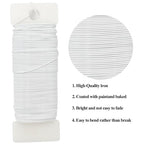 22 Gauge White Metal Floral Wire, 38 Yards/35 Meters,for Christmas Wreaths,Tree Decoration,Flower Arrangement,Craft Wire,Flower Wire,Garden Wires,Flowers Bouquet Accessories,Jewelry Wires DIY - size: 22Gauge-White-1P/38Yards