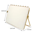 TANG SONG 10.24” Dual-Tone Metal Necklace Display Stand with Velvet Base – Jewelry Holder for Retail & Home (White/White) - color: White
