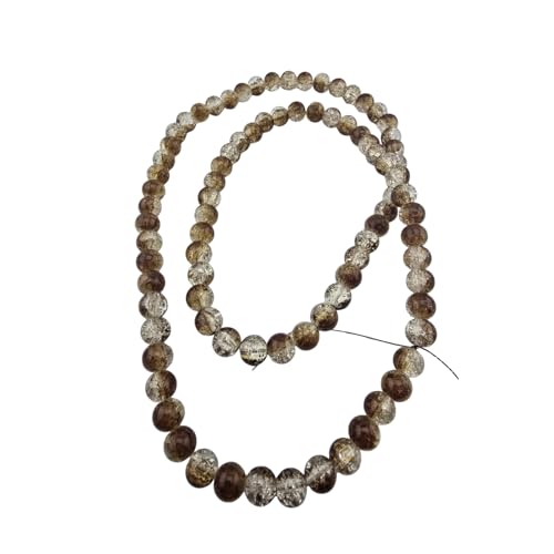 DandS ltd Crackle Lampwork Glass Beads for Jewelry Making, Champagne, Vibrant DIY Bracelets, Necklaces, Earrings, Beading Supplies & Craft Kits for Handmade Jewelry, 80pcs 0.39 inch (10mm), #J218-10 - color: Champagne