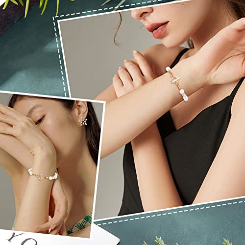 Beebeecraft 15 Sets 18K Gold Plated Toggle Jewelry Clasps Connectors Round Ring Toggle T Bar Clasps Sets for Necklace Bracelet Earring Making, 18x13mm - color: #1 15 sets