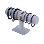T-Bar Bracelet Holder, Bracelet Display Stand For Selling, Hair Tied Jewelry Organizer Watch Rack For Show (Gray Velvet) - color: Gray Velvet