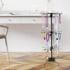 1Pc Rotating Display Stand Jewelry Display Rack with Hooks Metal Earrings Display Stands for Selling Necklace
