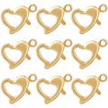 Beebeecraft 1 Box 30Pcs Heart Lobster Clasps 18K Gold Plated Brass Lobster Claw Jewelry Bracelet Clasps Connector with Jump Ring for Valentine's Day DIY Craft Jewellery Making, Small 0.4x0.28in - color: Gold