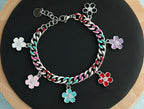 Anjulery 30Pcs Flower Charms for Jewelry Making and Crafting - Enamel Charms for Bracelets Earrings Necklaces Pendants (30Pcs Silver-B) - color: 30Pcs Silver-B