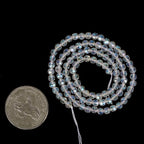 Aqua Aura Clear Quartz 4mm Faceted Round Beads Loose Beads 16 Inch for Jewelry Making Beads - color: Aqua Aura Clear Quartz