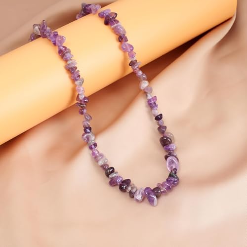XIANNVXI Amethyst Beads, Natural Chip Stone Beads 400Pcs Crystal Bead 5-8mm Irregular Healing Crystal Loose Rocks for DIY Jewelry Making - color: A-Amethyst