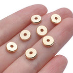 100pcs 8mm Flat Round Rondelle Spacer Beads Disc Spacers Loose Beads Jewelry Metal Spacers for DIY Bracelet Necklace Crafts,Gold - color: Antique Gold