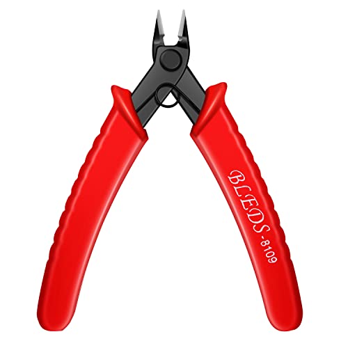 Flush Cutter, Wire Cutters, BS-8109 Soft Wire Cutter Pliers Precision Micro Cutter Anti-Slip Flush Cutter for Electronics Aluminum Jewelry 3D Printing Copper Wire Cables Floral - color: 1 Pack -5" Red