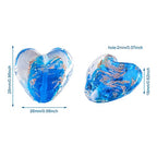 Cheriswelry 10pcs Blue Heart Handmade Goldsans Lampwork Glass Beads Crystal Love Heart Mini Loose Spacer Beads Charms 28x28mm 2mm Hole for DIY Earring Bracelet Necklace Jewelry Making - color: Heart-Blue