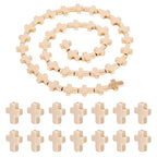 80 Pcs Hematite Cross Beads for Jewelry Making 8.5mm Natural Hematite Beads Small Cross Crucifix Bracelet Charms Gemstone Round Loose Bead for Women Men Bracelet Jewelry Making - color: Golden-Hematite