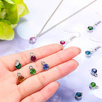 Hicarer 72 Pcs Crystal Birthstone Charms DIY Beads Pendant Crystal Charm for Jewelry Necklace Bracelet Earring Making, 7 mm - color: Dark Colors