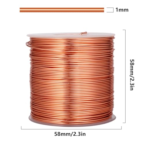 328 Feet Aluminum Craft Wire, 18 Gauge Copper Bendable Soft Metal Aluminum Wire Roll Bulk for DIY Crafts Sculpting Jewelry Making - color: Copper, size: 18 Gauge
