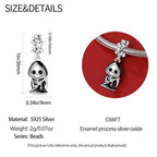 Charm for Bracelets and Necklaces, Heart Animals 925 Sterling Silver Bead Celestial Sun Moon Star Charms Jewelry Gift for Women Girls - color: Grim Reaper Charm