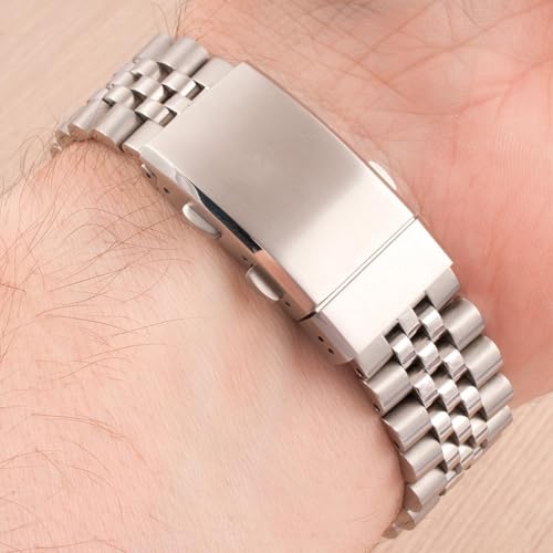 StrapHabit Quick Adjust Ratcheting Deployant Watch Clasp Buckle - Stainless Steel Deployment for Stainless Steel Bracelets - color: Black, size: 20mm