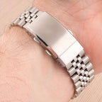 StrapHabit Quick Adjust Ratcheting Deployant Watch Clasp Buckle - Stainless Steel Deployment for Stainless Steel Bracelets - color: Black, size: 22mm